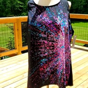 Size 26 NEW with tags colorful  sunburst modest tankini top in longer length.